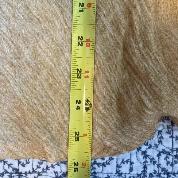 Advance Apparels Boho Festival Shirt Medium Cream & Tan Vacation Ready - Picture 6 of 7